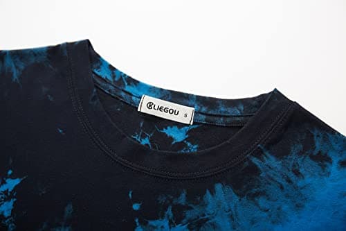 KLIEGOU Men's Hip Hop Tie-Dyed Hipster Curve Hem T-Shirt for Casual Wear with Comfortable Fit and Stylish Design
| KLIE