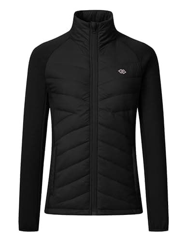 MoFiz Womens Lightweight Insulated Hiking Jacket Fleece Lined Thermal Hybrid Softshell Full Zip Winter Fall Running Ins
