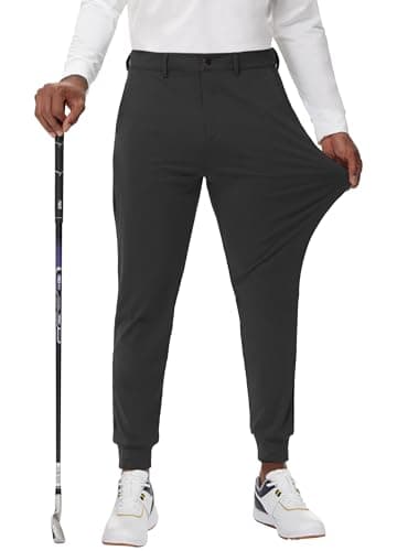 JWM Men's Stretch Golf Joggers Pants with Belt Loops - Slim Fit Tapered Casual Business Travel Sweatpants  
JWM Men's St