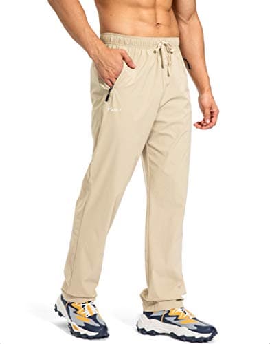 Pudolla Men's Elastic Waist Workout Jogging Pants for Fitness Enthusiasts with Zipper Pockets
| Pudolla Men's Athletic