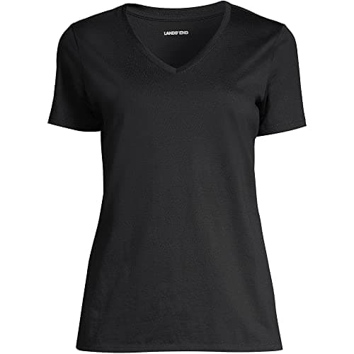 Lands' End Women's Relaxed American-Grown Supima Cotton V-Neck T-Shirt for Casual Comfort
| Lands' End Women's Relaxed
