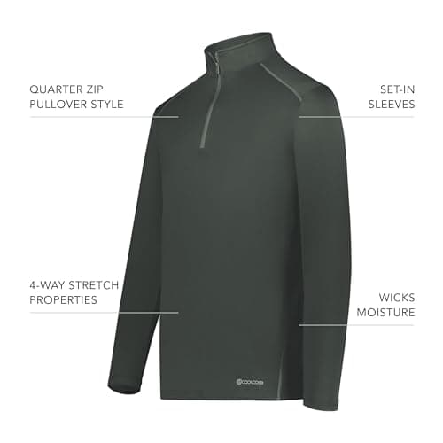 Holloway Men's 1/4 Zip Pullover Powered by Coolcore for Sweat Management During Outdoor Activities
| Holloway Men's 1/4