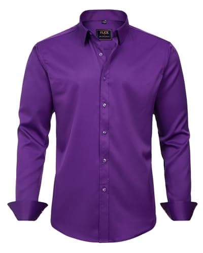 Men's Solid Long Sleeve Stretch Wrinkle-Free Formal Shirt J.VER Business Casual Button Down
| J.VER Men's Long Sleeve S