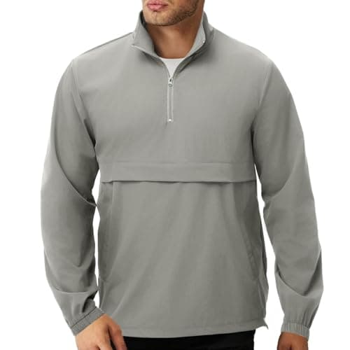 EDITCOZY Men's Lightweight Quarter Zip Pullover Casual Windbreaker for Running and Golf with Multiple Pockets
| EDITCOZ