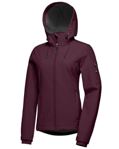 Women's 33,000ft Softshell Jacket, Fleece Lined Warm Windproof Coat for Outdoor Hiking
| 33,000ft Women's Softshell Hoo