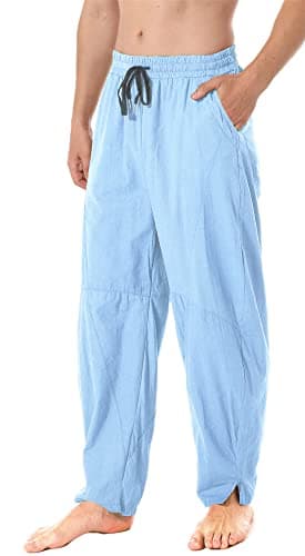 Perdontoo Men's Linen Cotton Loose Fit Casual Lightweight Elastic Waist Summer Beach Pants
| Men's Linen Cotton Loose F