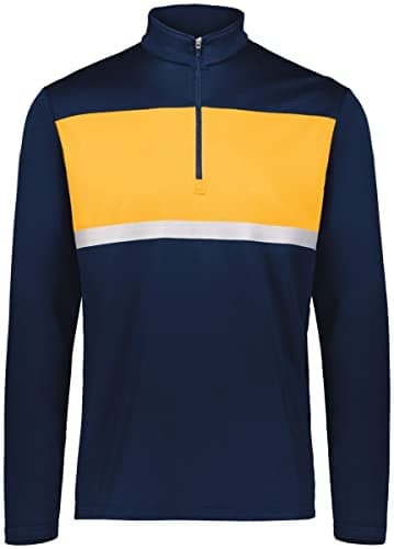 Holloway Sportswear Prism Bold 1/4 Zip Pullover for Men in XL Navy/Gold - Durable Heat Regulation Tech, Comfortable Fit,