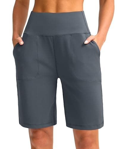 G Gradual High Waisted Bermuda Shorts for Yoga and Casual Wear | 9" Knee Length | 2 Big Pockets | Women's Shorts
G Gradu
