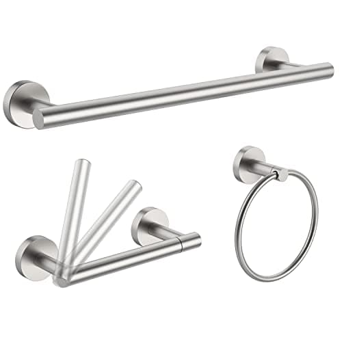 Matte Black SUS304 Stainless Steel Double Post Pivoting Toilet Paper Holder & Towel Ring Bathroom Hardware Set
| Double