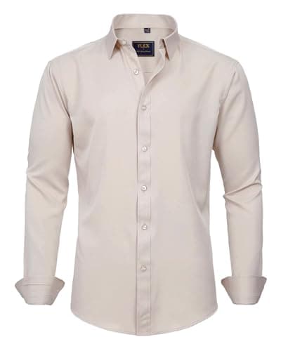 Men's Solid Long Sleeve Stretch Wrinkle-Free Formal Shirt J.VER Business Casual Button Down
| J.VER Men's Long Sleeve S