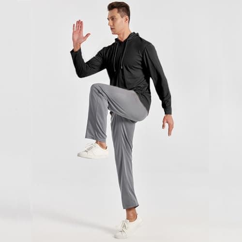 ZH 3PC Men's Breathable Zipper Mesh Jogger Pants - Comfortable for Sports & Casual Wear