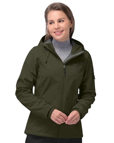 Women's 33,000ft Softshell Jacket, Fleece Lined Warm Windproof Coat for Outdoor Hiking
| 33,000ft Women's Softshell Hoo