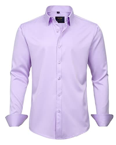 Men's Solid Long Sleeve Stretch Wrinkle-Free Formal Shirt J.VER Business Casual Button Down
| J.VER Men's Long Sleeve S