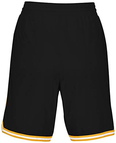 Holloway Ladies Retro Basketball Shorts 2XL Black/Light Gold/White - Authentic Design, Comfortable Fit, Durable Construc