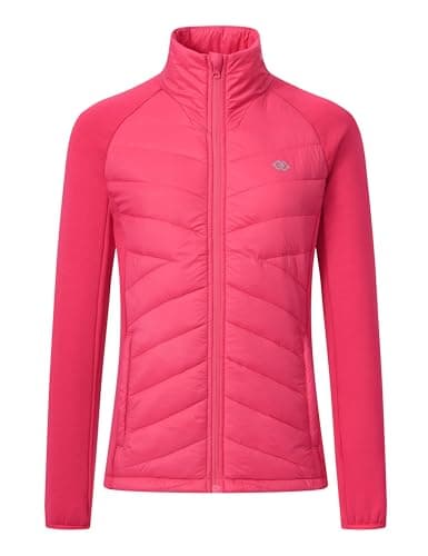 MoFiz Womens Lightweight Insulated Hiking Jacket Fleece Lined Thermal Hybrid Softshell Full Zip Winter Fall Running Ins