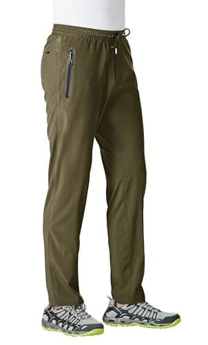 TBMPOY Men's Lightweight Hiking Travel Pants Breathable Athletic Joggers Zipper Pockets  
TBMPOY Men's Lightweight Hikin