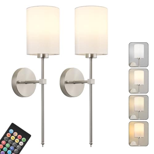 Wireless Rechargeable Amber Wall Sconces Set for Living Room, Bedroom, Entryway
Wireless Rechargeable Dimmable Wall Scon