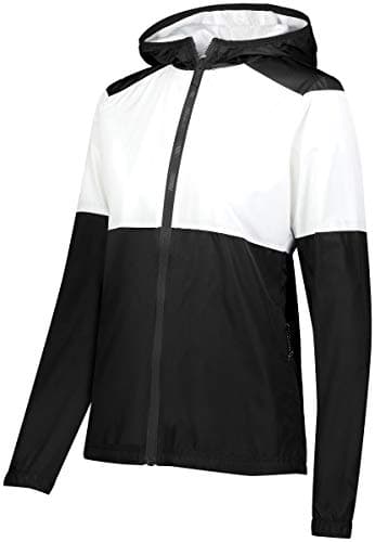 Holloway Sportswear Womens SeriesX Jacket L Black/White - Ultralight Waterproof Breathable Fleece Jacket for Hiking Adve