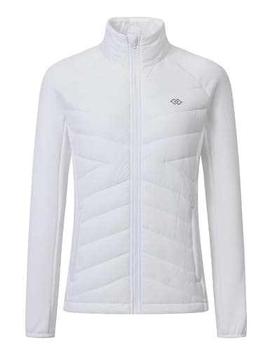 MoFiz Womens Lightweight Insulated Hiking Jacket Fleece Lined Thermal Hybrid Softshell Full Zip Winter Fall Running Ins