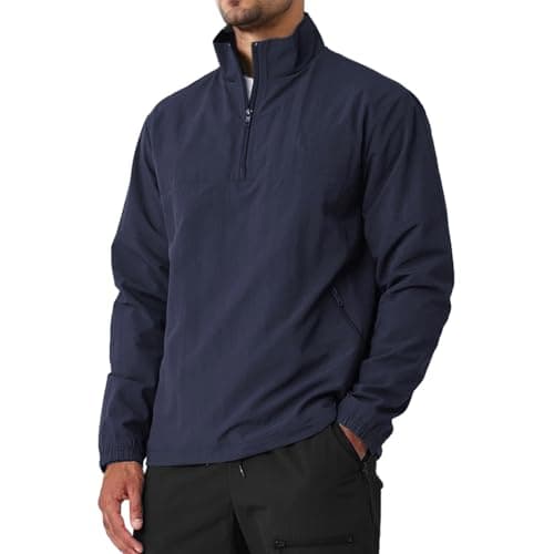 Aulemen Men's Casual Quarter Zip Pullover Golf Windbreakers
| Aulemen Men's Lightweight Jacket for Hiking Running
| Aul