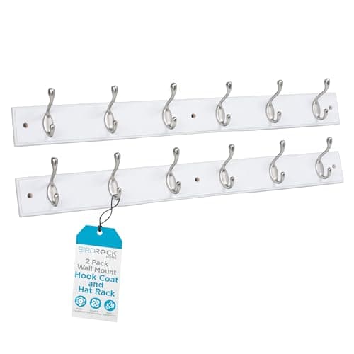 BIRDROCK HOME Dark Brown Hook Coat Rack for Entryway Foyer Hallway - 6 Dual Hanging Hooks 27" Oil Rubbed Bronze