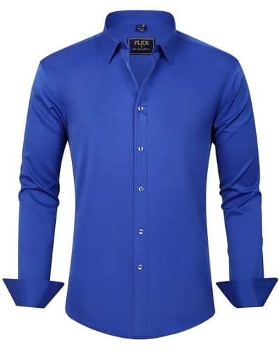 Men's Solid Long Sleeve Stretch Wrinkle-Free Formal Shirt J.VER Business Casual Button Down
| J.VER Men's Long Sleeve S