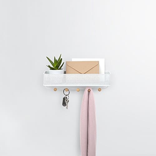Umbra Estique White Entryway Organizer for Keys, Small Accessories, Mail and Wallets