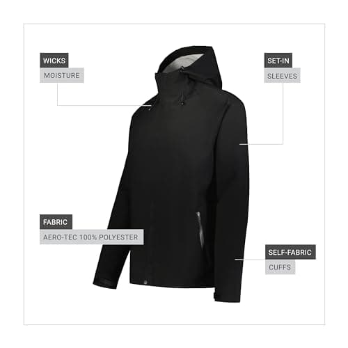 Holloway Men's Waterproof Rain Secure Shell Jacket for Hiking and Outdoor Activities