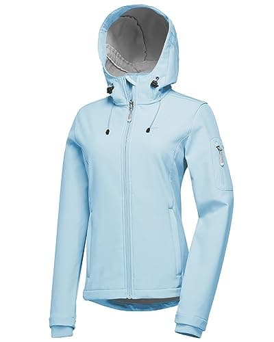 Women's 33,000ft Softshell Jacket, Fleece Lined Warm Windproof Coat for Outdoor Hiking
| 33,000ft Women's Softshell Hoo