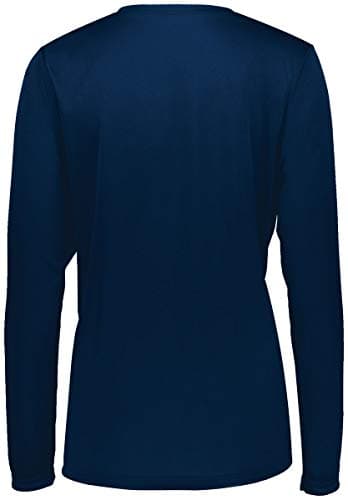 Holloway Ladies Momentum Long Sleeve Tee 2XL Navy - Running Performance Top for Women