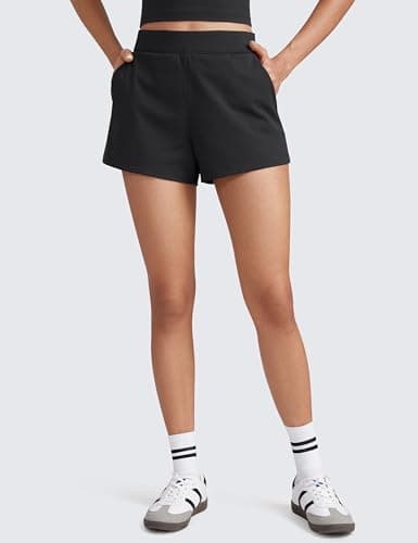 CRZ YOGA High Waisted 4-Way Stretch Womens Shorts for Golf and Hiking with Pockets Casual Comfy