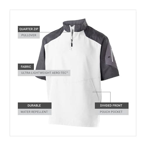 Holloway Raider Pullover Cage Jacket - Weather-Resistant Quarter Zip Athletic Wear for Outdoor Enthusiasts
| Holloway R