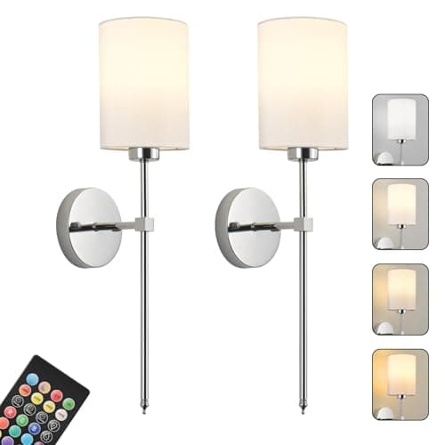 Wireless Rechargeable Amber Wall Sconces Set for Living Room, Bedroom, Entryway
Wireless Rechargeable Dimmable Wall Scon