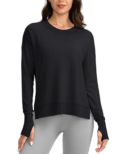 Soft and Comfortable Gradual Sweatshirt for Women Yoga Tops
| Buttery Soft Modal Pullover Shirts with Side Slit Thumb H