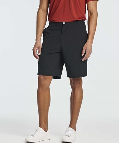 Real Essentials 3 Pack Mens 9" Golf Shorts Pockets - Flat Front Casual Work Workout Active Hiking Sport