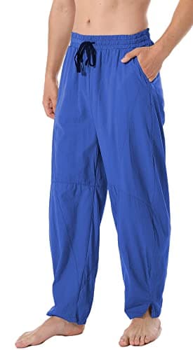 Perdontoo Men's Linen Cotton Loose Fit Casual Lightweight Elastic Waist Summer Beach Pants
| Men's Linen Cotton Loose F