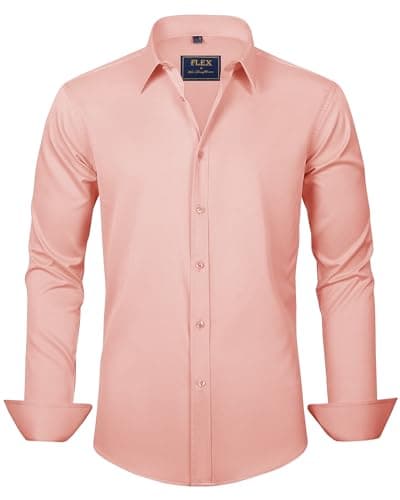 Men's Solid Long Sleeve Stretch Wrinkle-Free Formal Shirt J.VER Business Casual Button Down
| J.VER Men's Long Sleeve S