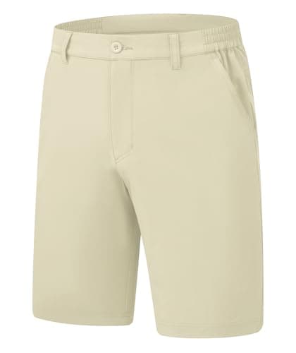 Rdruko Men's Golf Stretch Shorts for Casual Quick Dry Elastic Waist Flat Front 5 Pockets 9 Inch Inseam