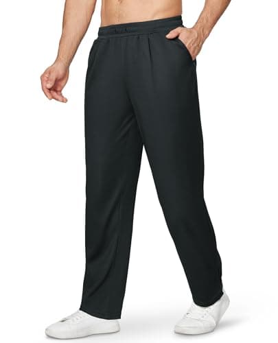 Gentle Mens Sweatpants with Pockets for Casual Wear and Workout 
| Alimens Open Bottom Sweat Pants with Drawstring for