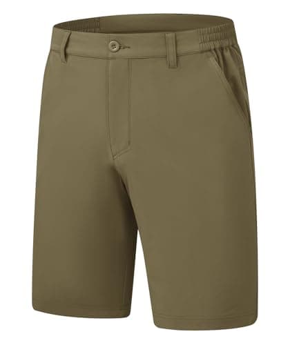 Rdruko Men's Golf Stretch Shorts for Casual Quick Dry Elastic Waist Flat Front 5 Pockets 9 Inch Inseam