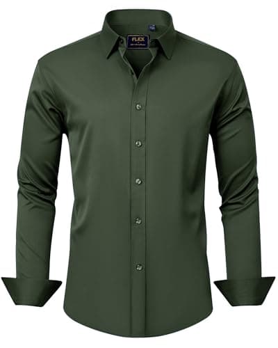 Men's Solid Long Sleeve Stretch Wrinkle-Free Formal Shirt J.VER Business Casual Button Down
| J.VER Men's Long Sleeve S