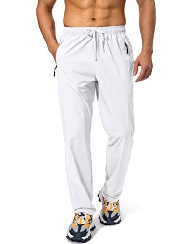 Pudolla Men's Elastic Waist Workout Jogging Pants for Fitness Enthusiasts with Zipper Pockets
| Pudolla Men's Athletic