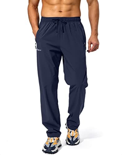 Pudolla Men's Elastic Waist Workout Jogging Pants for Fitness Enthusiasts with Zipper Pockets
| Pudolla Men's Athletic