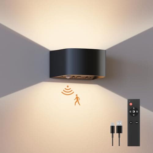 FULEN Motion Sensor Wall Light with Remote Control, Black 2 Pack  
FULEN Motion Sensor Wall Light 5000mAh Rechargeable B