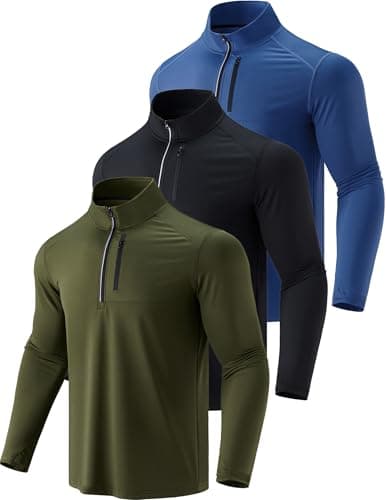 Liberty Imports 3-Pack Men’s Lightweight Long Sleeve Athletic Jackets for Performance Workouts and Runs