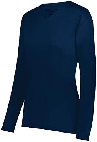 Holloway Ladies Momentum Long Sleeve Tee 2XL Navy - Running Performance Top for Women