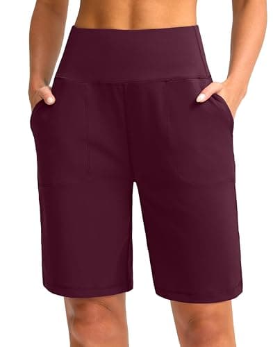 G Gradual High Waisted Bermuda Shorts for Yoga and Casual Wear | 9" Knee Length | 2 Big Pockets | Women's Shorts
G Gradu