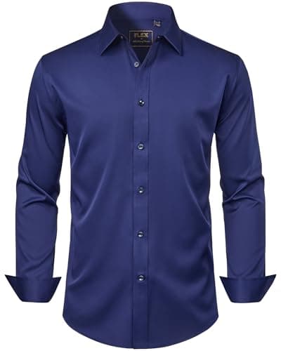 Men's Solid Long Sleeve Stretch Wrinkle-Free Formal Shirt J.VER Business Casual Button Down
| J.VER Men's Long Sleeve S