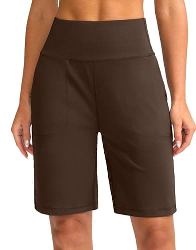 G Gradual High Waisted Bermuda Shorts for Yoga and Casual Wear | 9" Knee Length | 2 Big Pockets | Women's Shorts
G Gradu