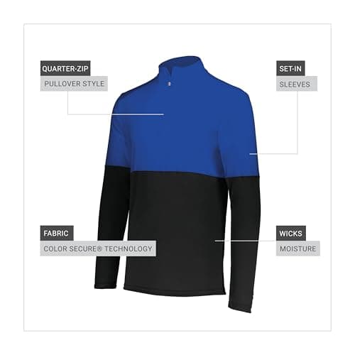 Holloway Men's Momentum Team 1/4 Zip Pullover Premium Fleece Men's Tech Tee for Outdoor Activities
| Holloway Men's Mom